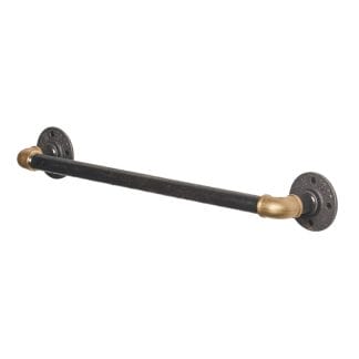 Black and Brass Pipe Fitting Rail