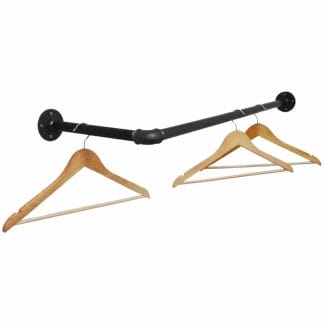 Black industrial steel pipe clothes hanging rail