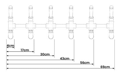 two tier coat hook technical drawing
