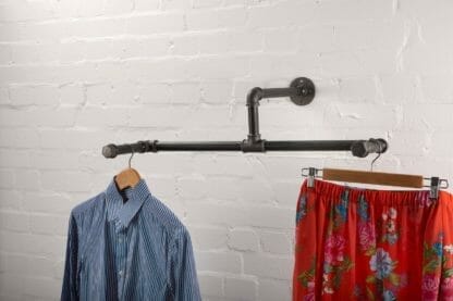 industrial steel pipe wall mounted scorpion clothes rail