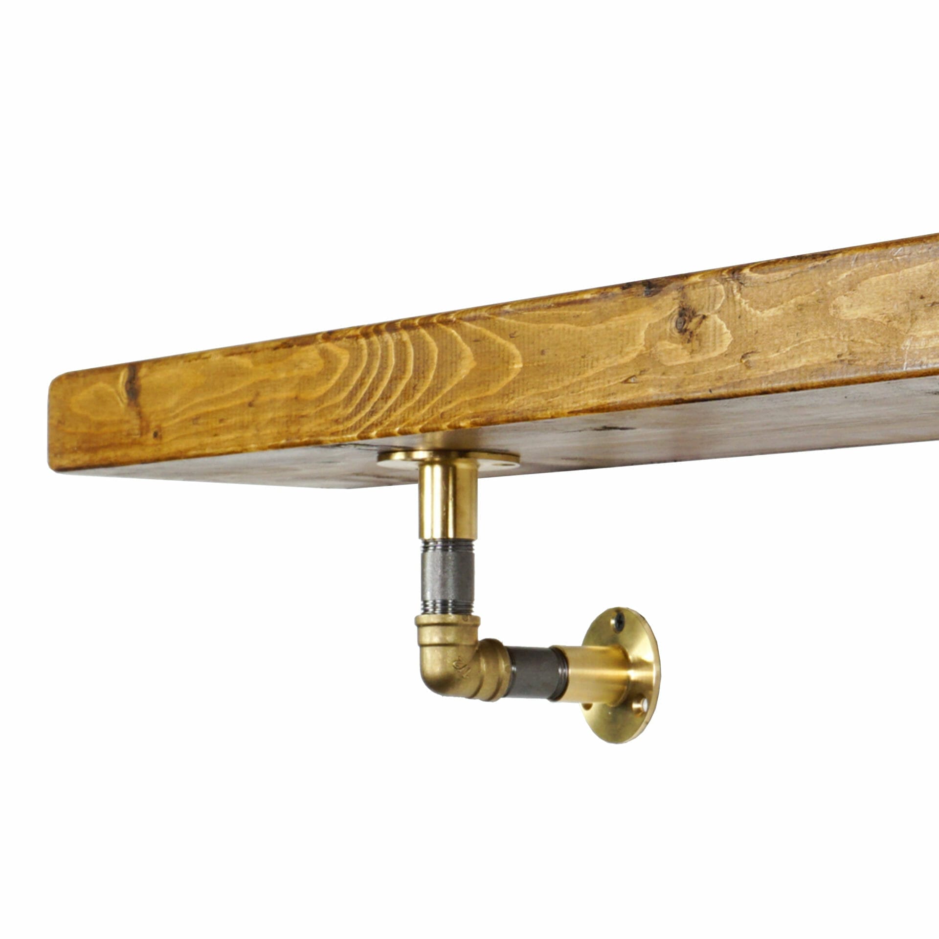 Buy Industrial Brass Pipe Shelf Bracket Holder Elbow Style pair Online in  India 