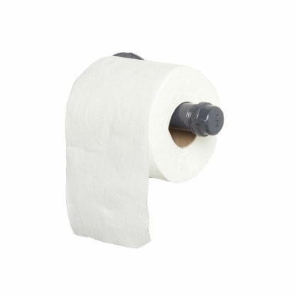 Powder-Coated-Toilet-Roll-Holder-Grey-elbow-with toilet roll