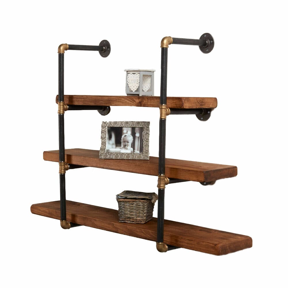 Rustic wall deals mounted shelving unit