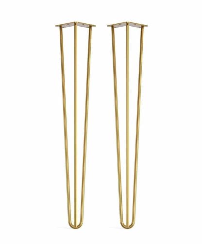 Brass steel hairpin legs table chair