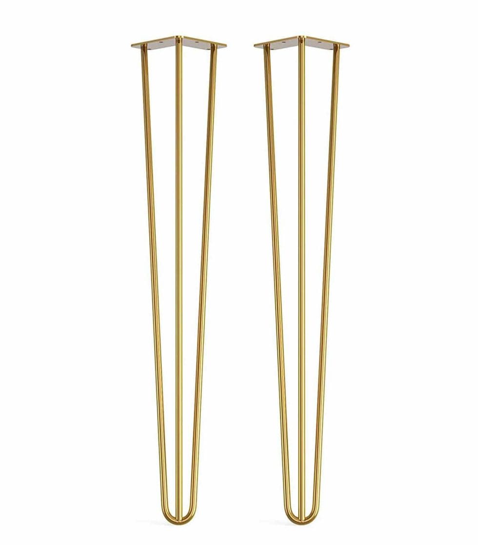 Hairpin Table Legs (pair) Industrial Style Brass Pipe Dream Furniture