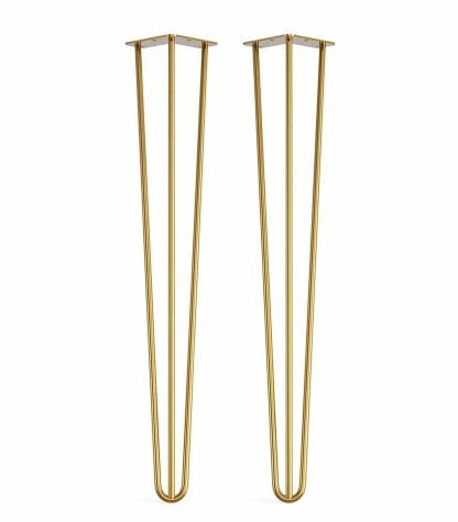 Brass hairpin legs table chair