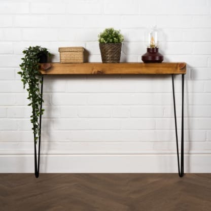 Chunky-Reclaimed-Timber-Console-Table-with-Black-Hairpin-Legs-Reclaimed-Timber-Style-4