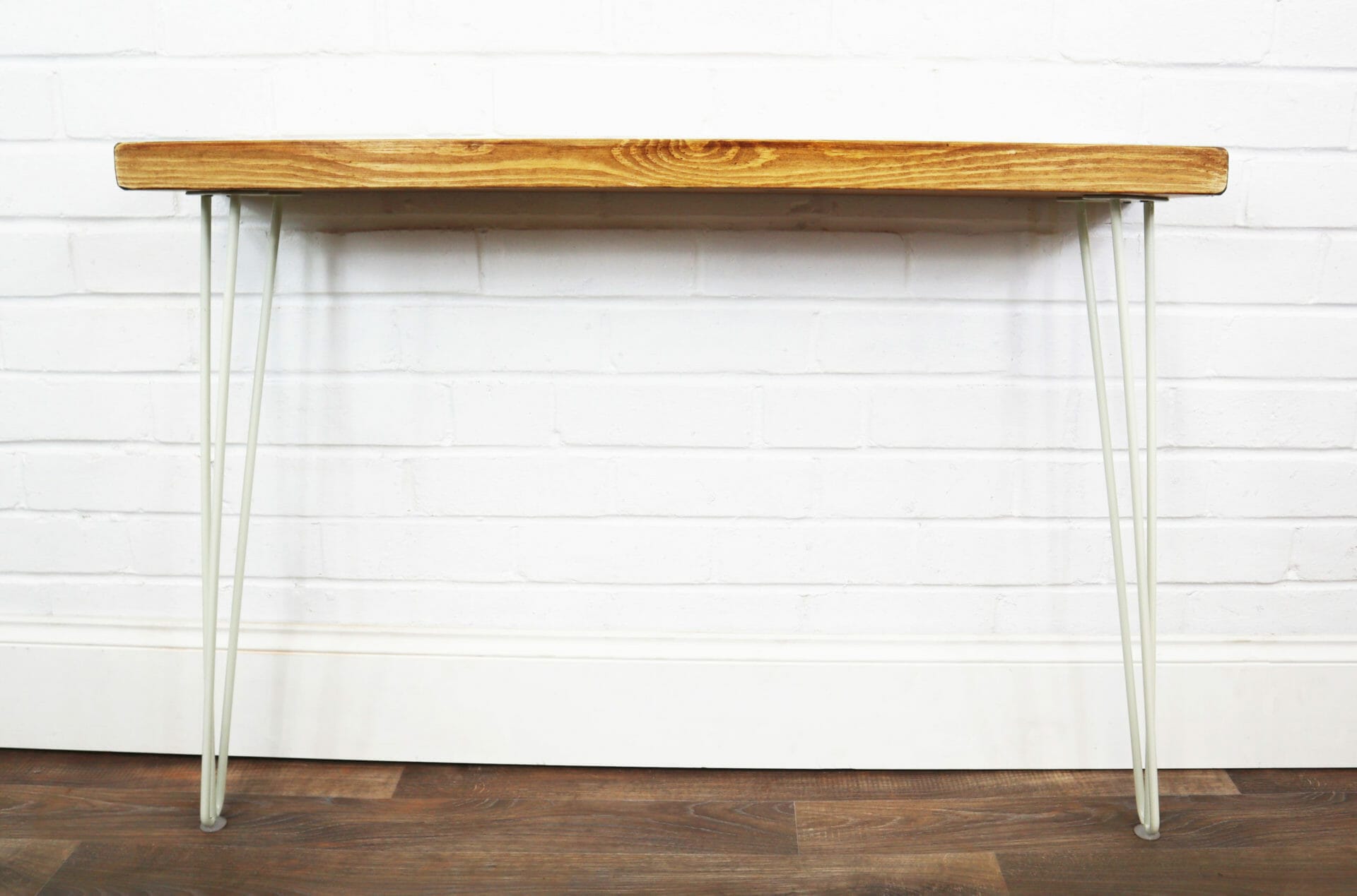 white console table hairpin legs