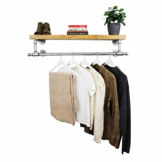 Double Handing Clothes Rail - Industrial Silver - 1