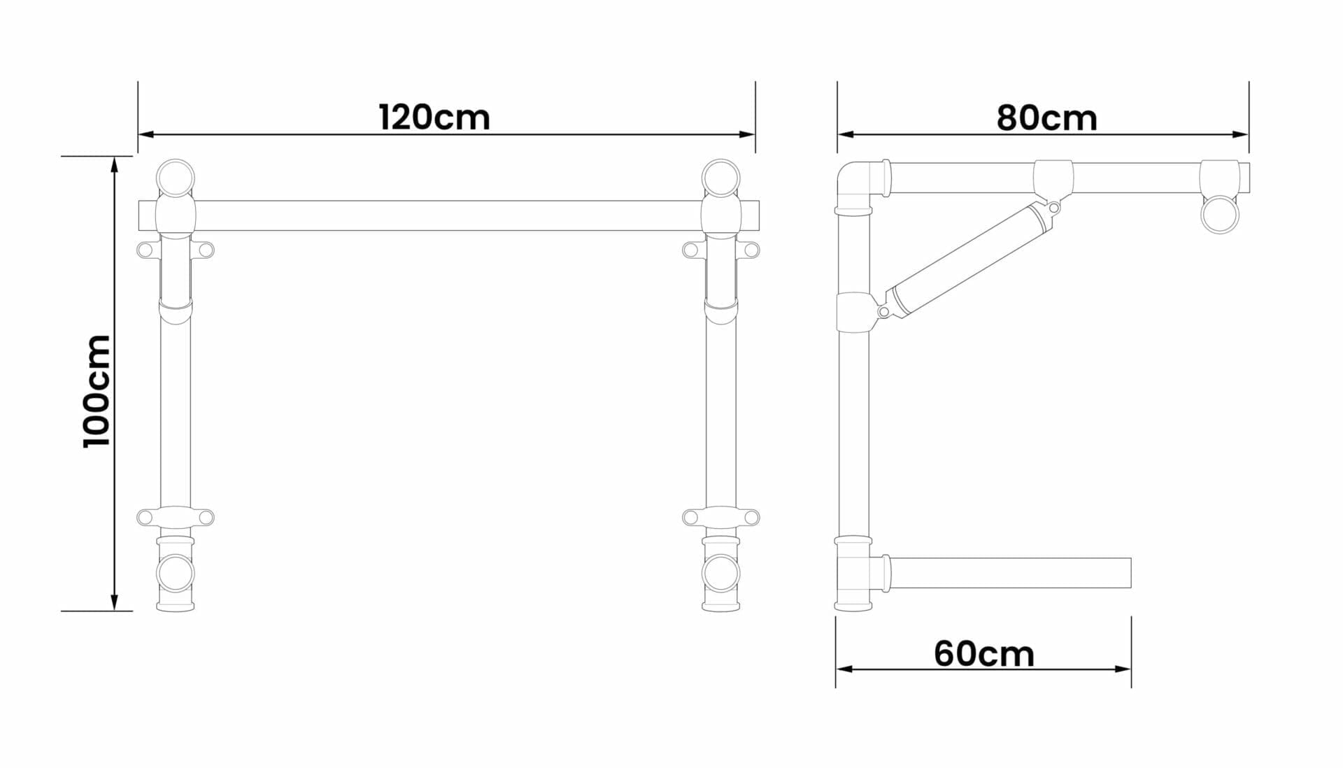 Wall Mounted Pull Up Dip Bar Industrial Pipe Style Pipe