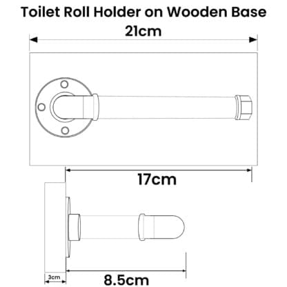 Toilet Roll Holder on Wooden Base
