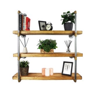 Industrial Silver & Brass Shelving Units