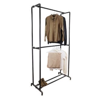 freestanding double pipe clothes rail