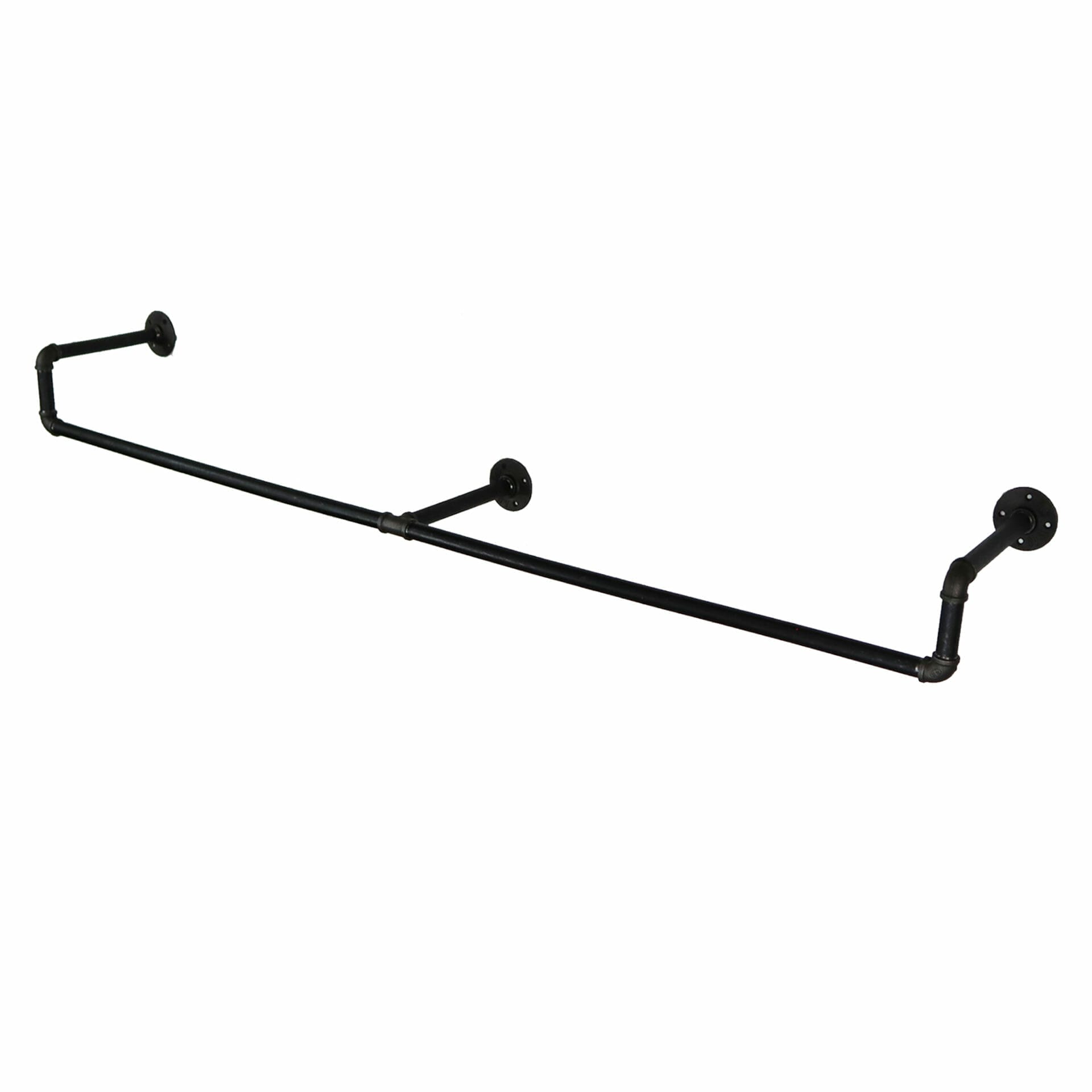 Wall Mounted Drop Down Clothes Rail | Industrial Raw Steel Pipe Style ...