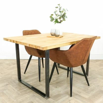 Solid-Oak-Table-With-Box-Steel-Square-raw-steel-legs-1