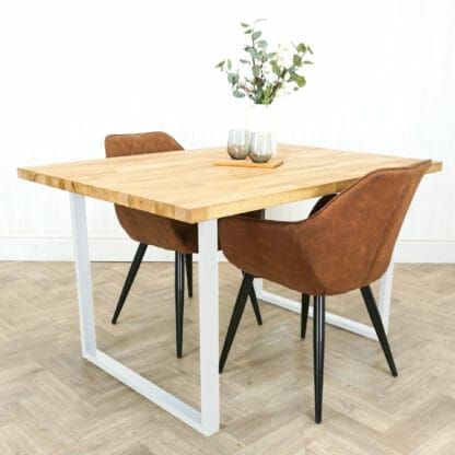 Solid-Oak-Table-With-Box-Steel-Square-white-powder-coated-legs-1
