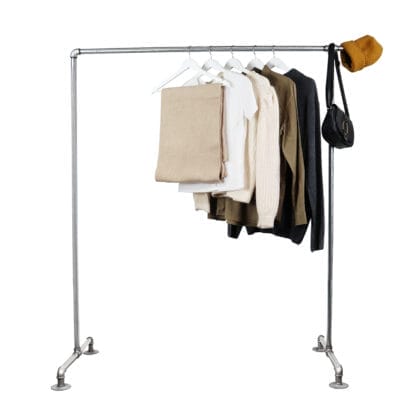 metal clothing rail with hook