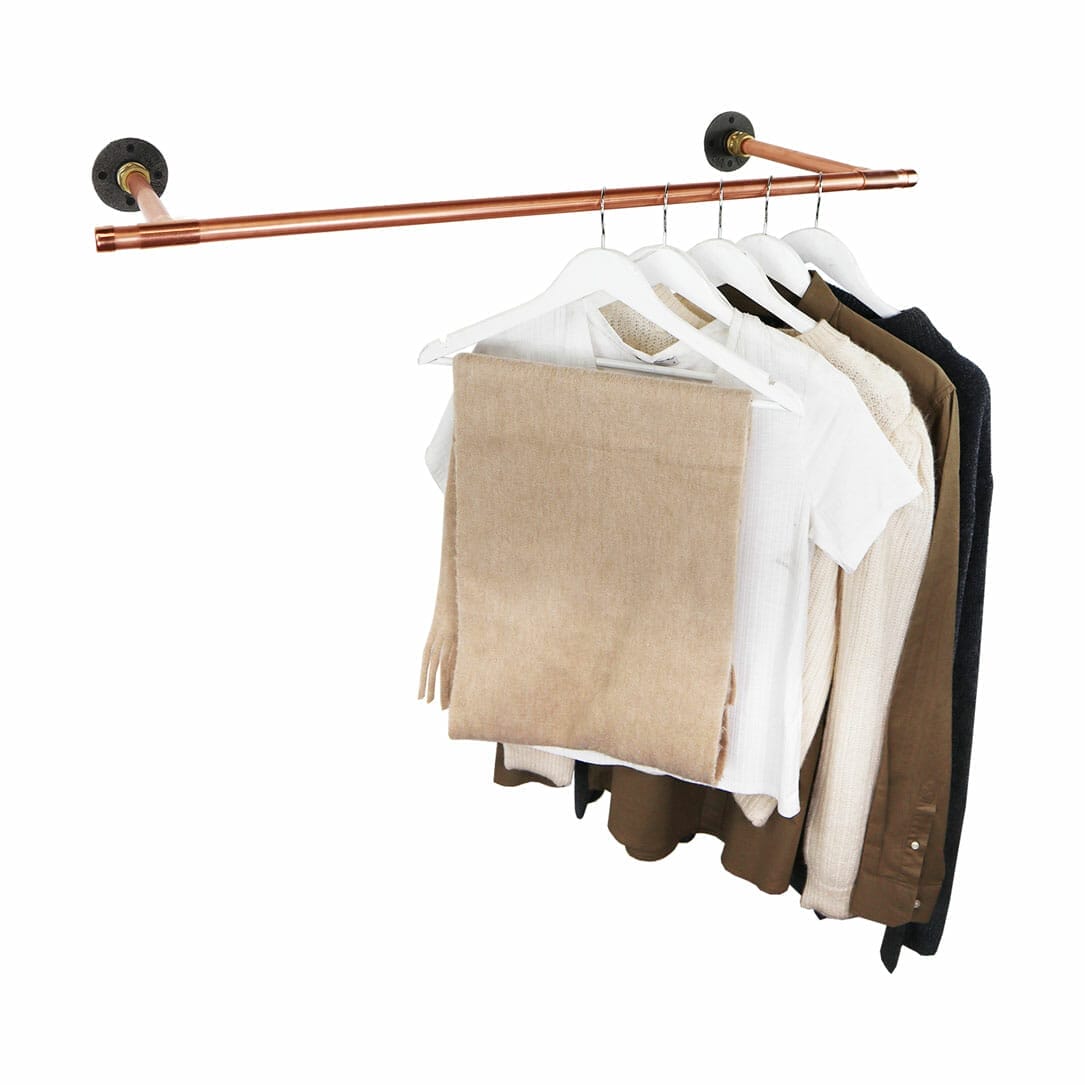 Tee Style Clothes Rail Industrial Copper Steel Pipe Style Pipe