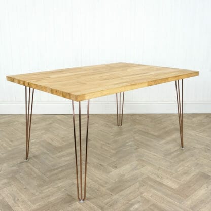 Solid-Oak-Table-With-Copper-Hair-Pin-Legs-2