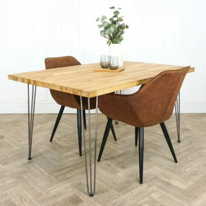 Solid-Oak-Table-With-Raw-Steel-Hair-Pin-Legs-1