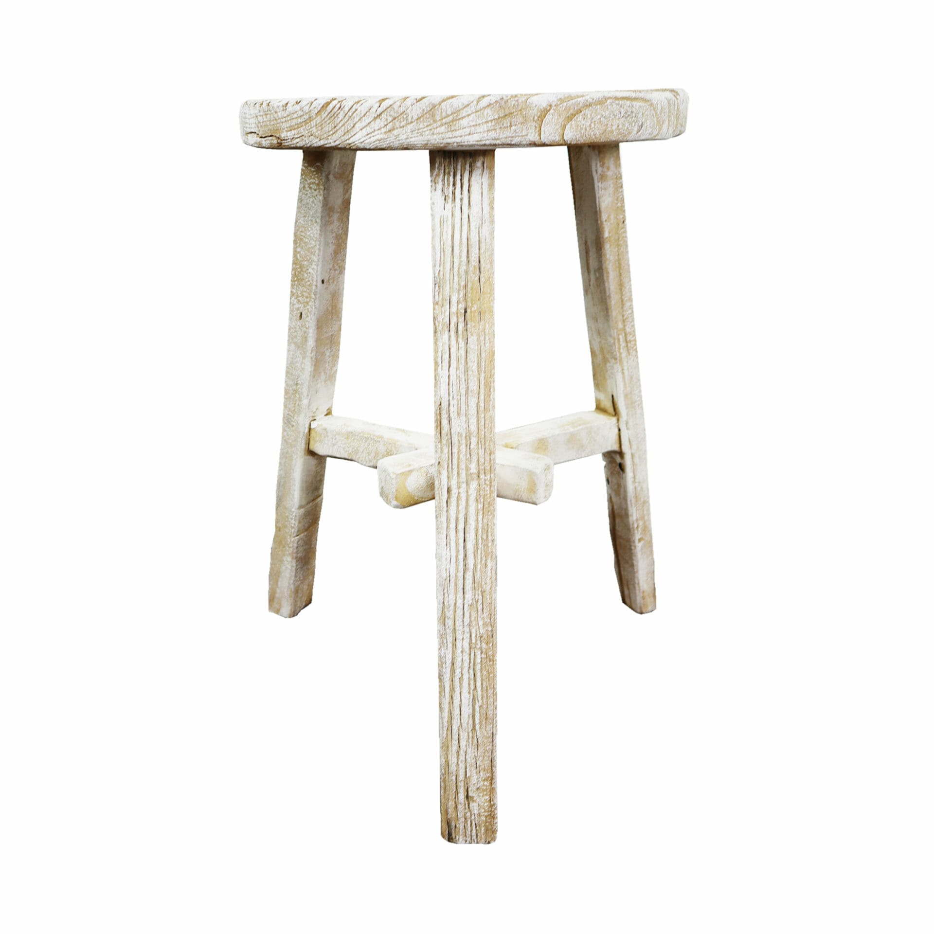 white rustic stool