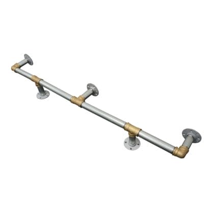 industrial steel and brass pipe bar kitchen foot rail industrial style