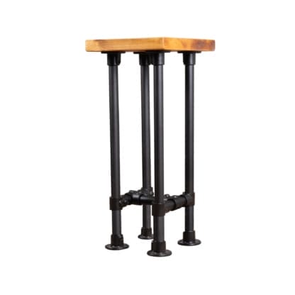 Reclaimed-Wood-Stool-with-Pipe-Legs-Black-Powder-Coated-Key-Clamp-Style-6