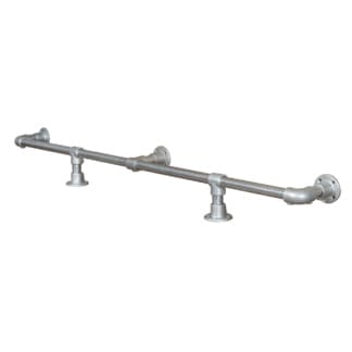 Bar/Kitchen-Foot-Rail- Industrial-Silver-Key-Clamp-Pipe-Style-2