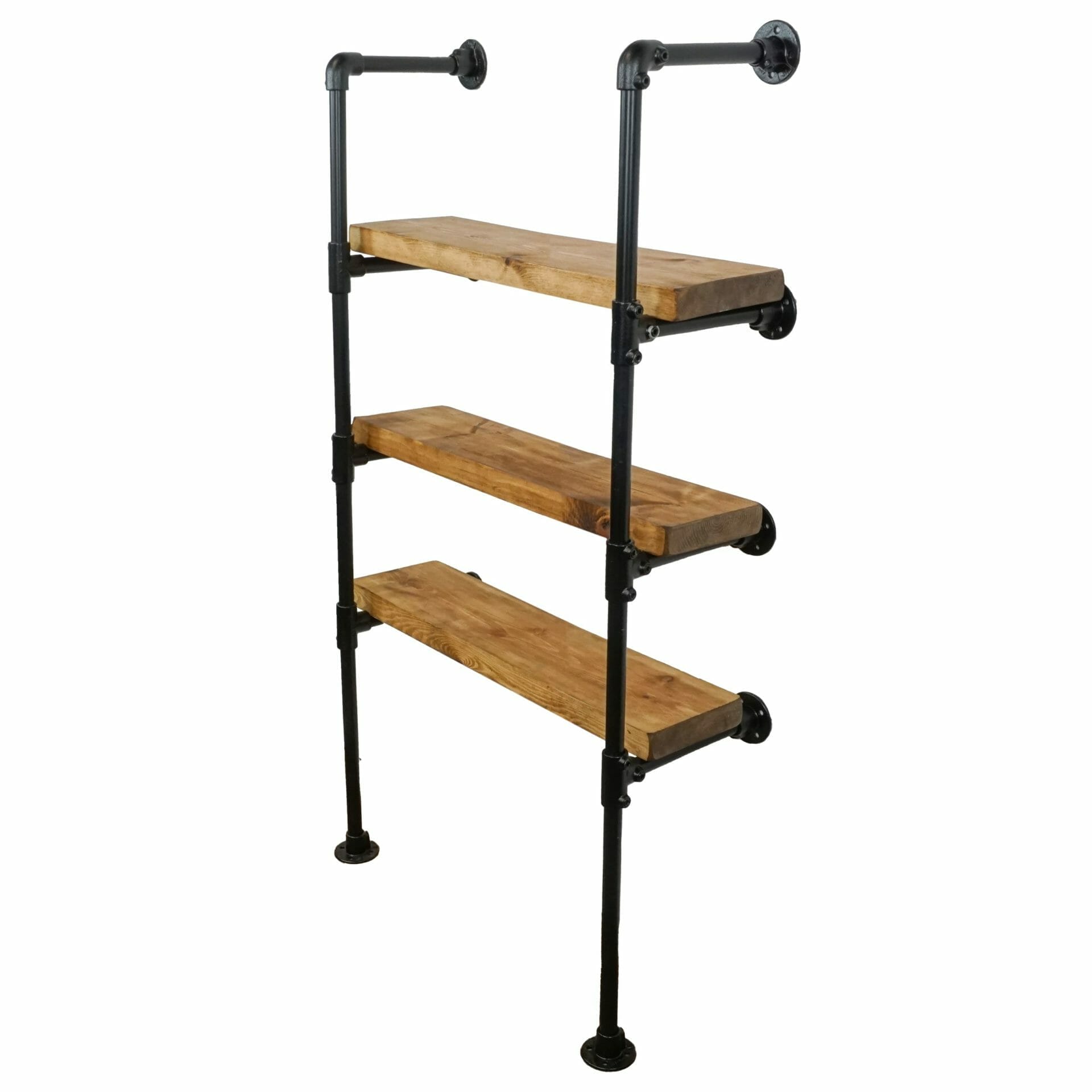 Industrial Pipe Shelving Unit Key Clamp Reclaimed Wood Shelves