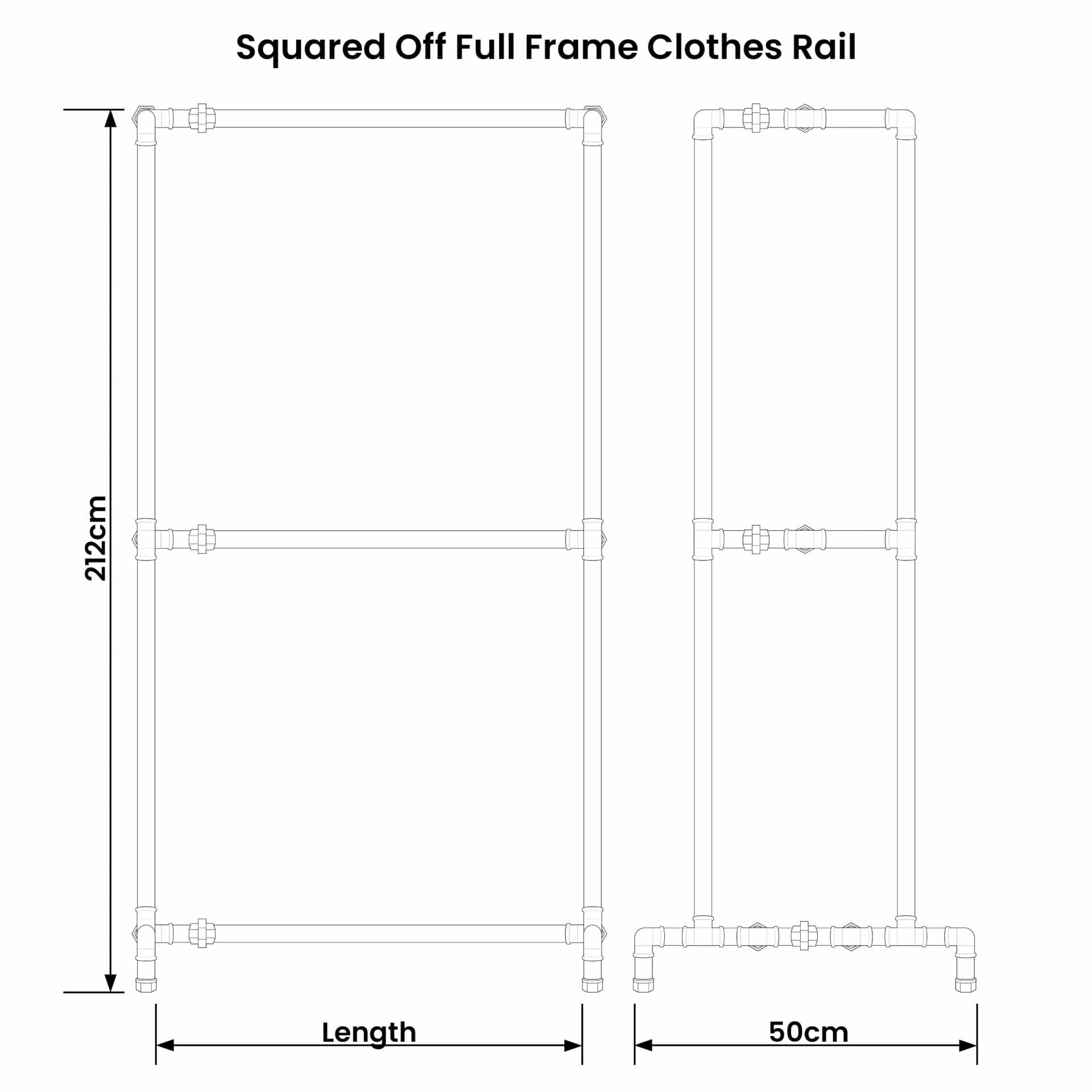 Freestanding Double Pipe Clothes Rail