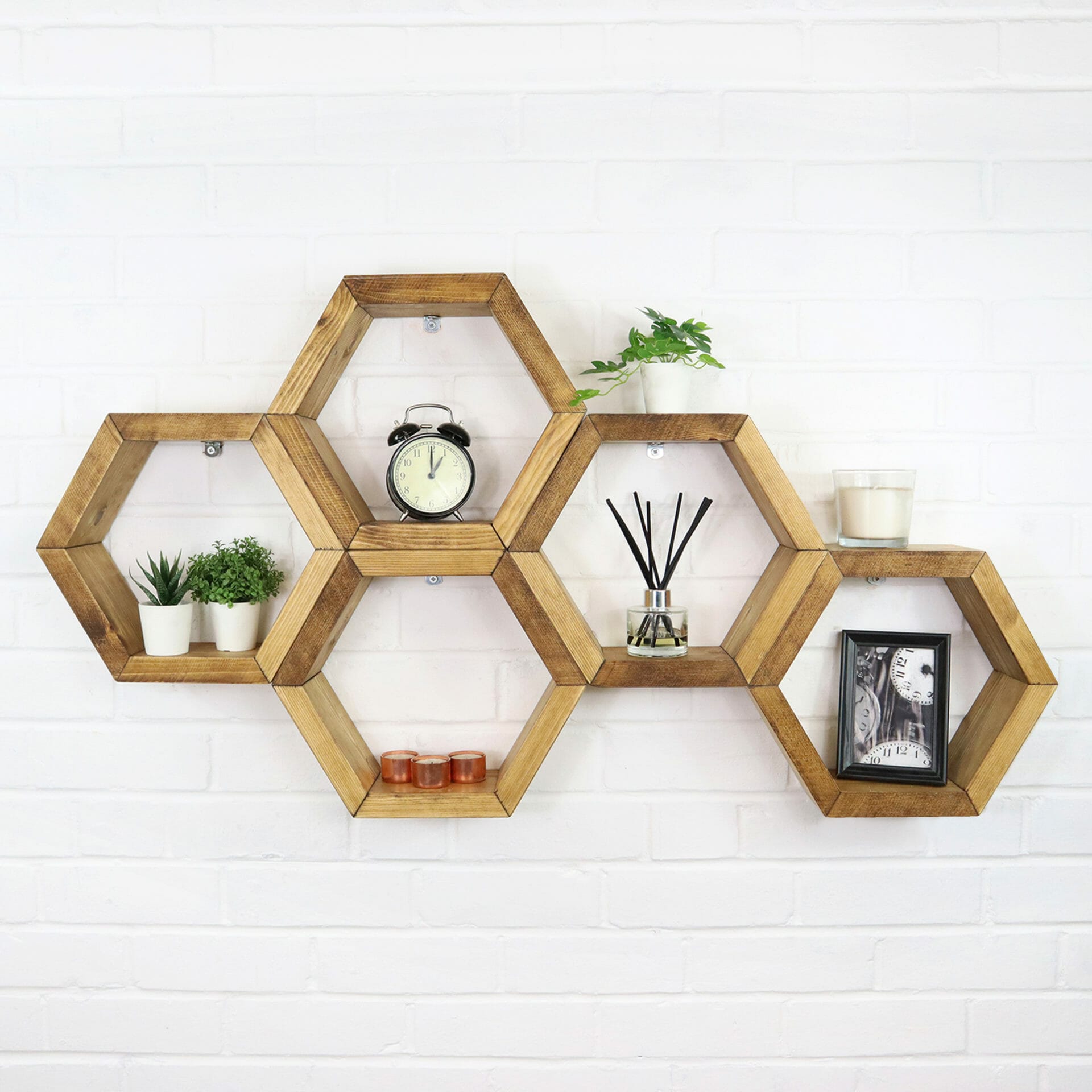 Honeycomb Hexagon shelves | Solid Wood Timber Style - Pipe Dream Furniture