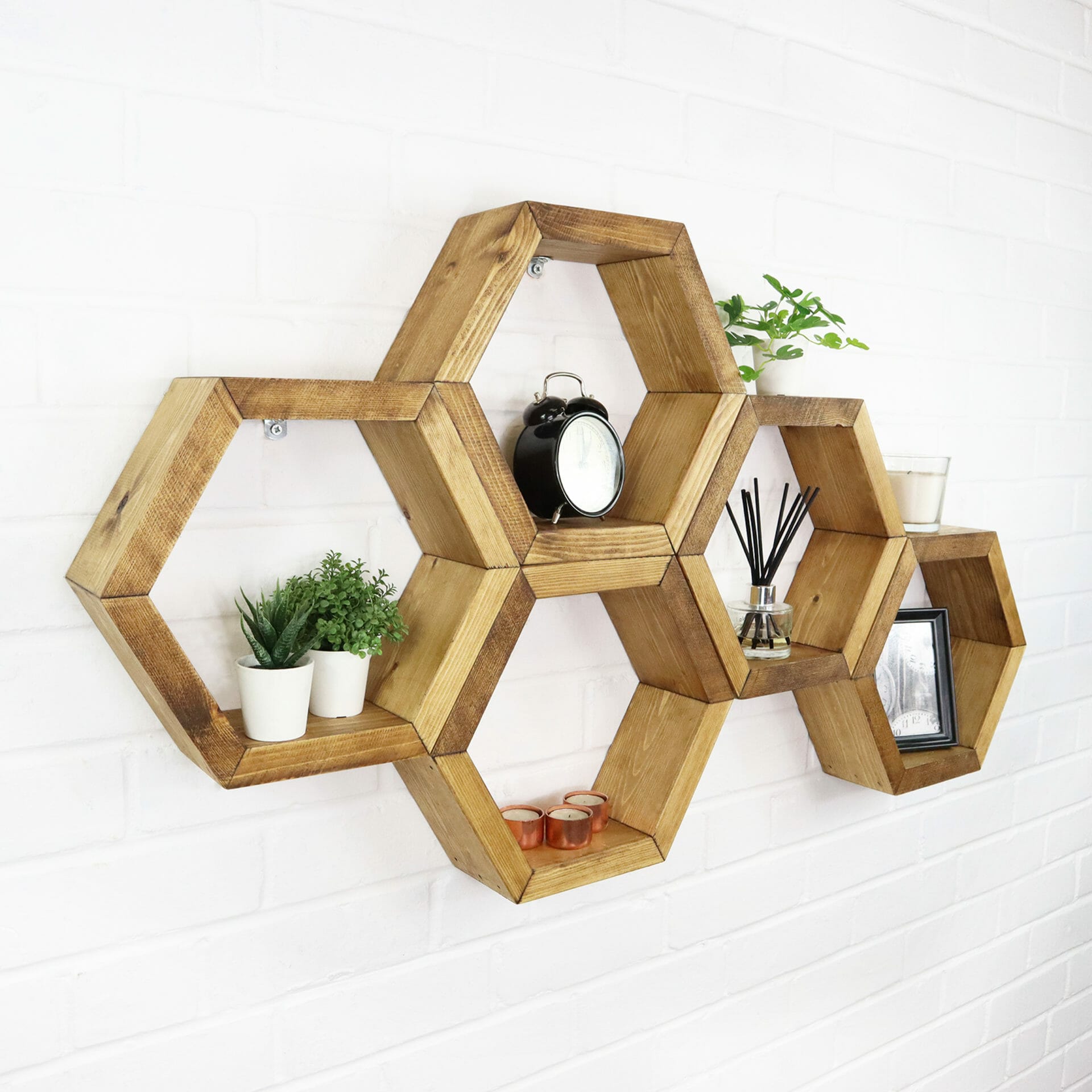 Hexagon wall 2024 shelf unit