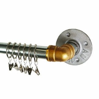 Industrial Silver & Brass Curtain Poles