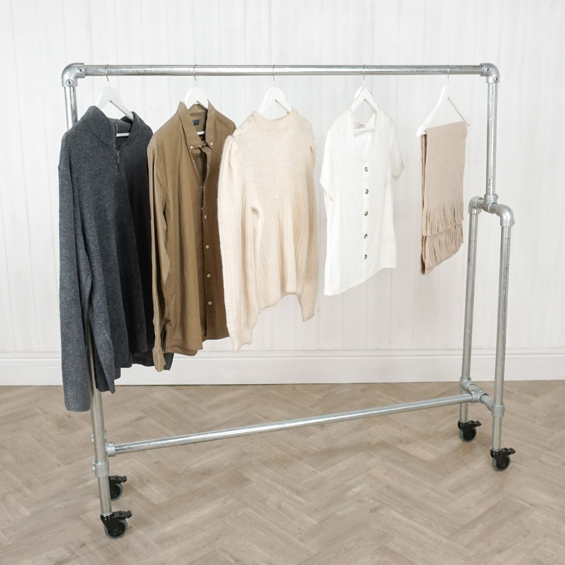 Freestanding Clothes Rail with Wheels Pipe Dream Furniture
