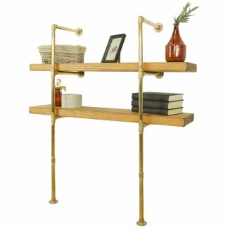 Solid-Brass-Floor-Mounted-Shelving-Unit