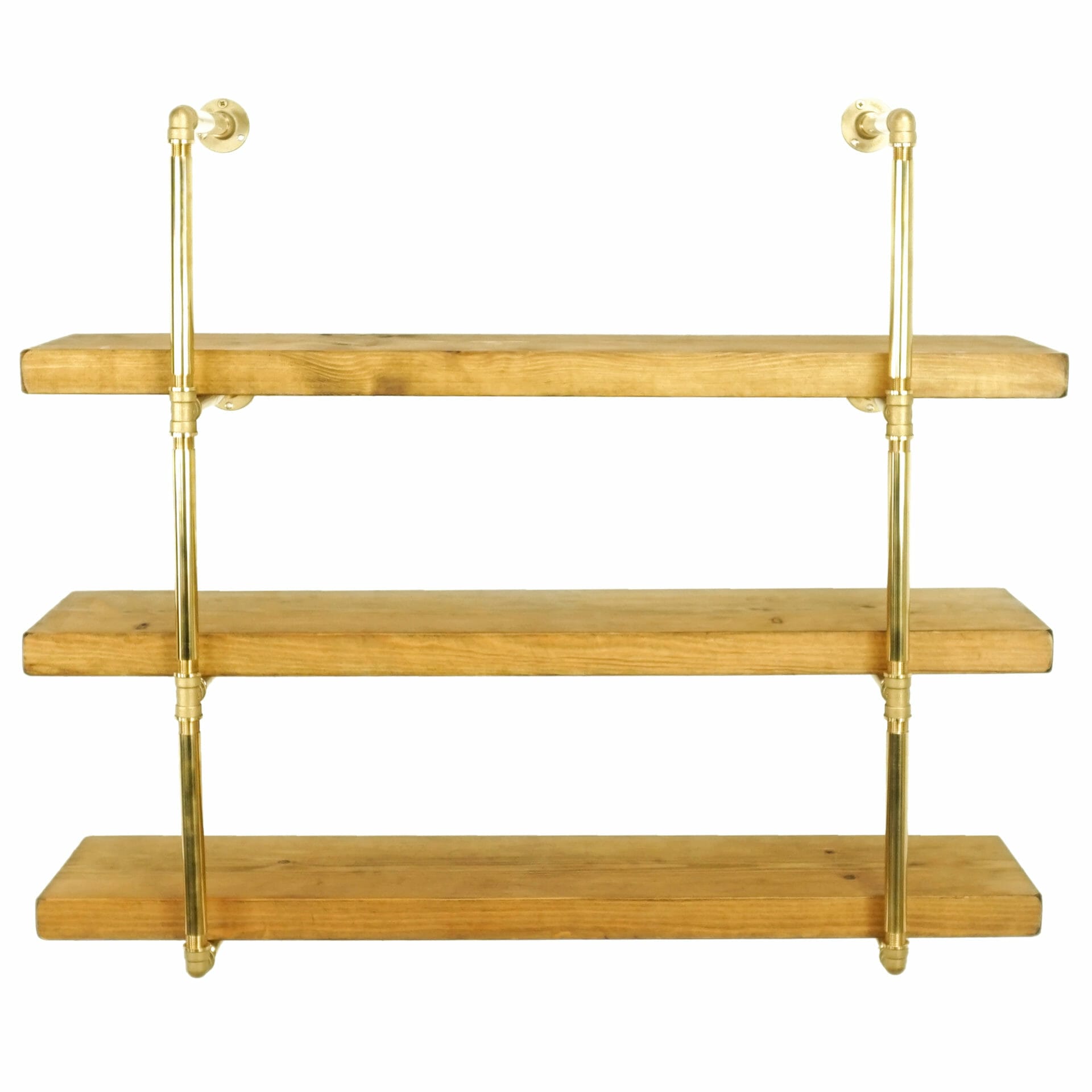 Brass wall mounted on sale shelving unit