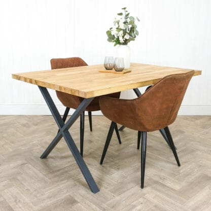 Solid-Oak-Table-With-Box-Steel-Reverse-x-grey-powder-coated-legs-1