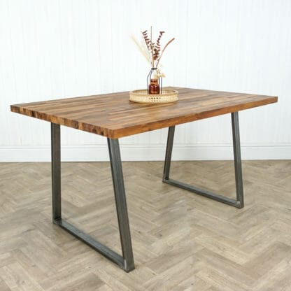 Solid-Walnut-Table-With-Box-Steel-Trapezium-raw-steel-legs-2