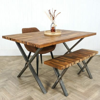 Solid-Walnut-Table-With-Box-Steel-x-raw-steel-legs-1
