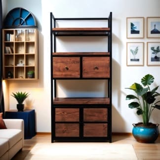 Industrial-Style-Bookcase and-Cabinet-2