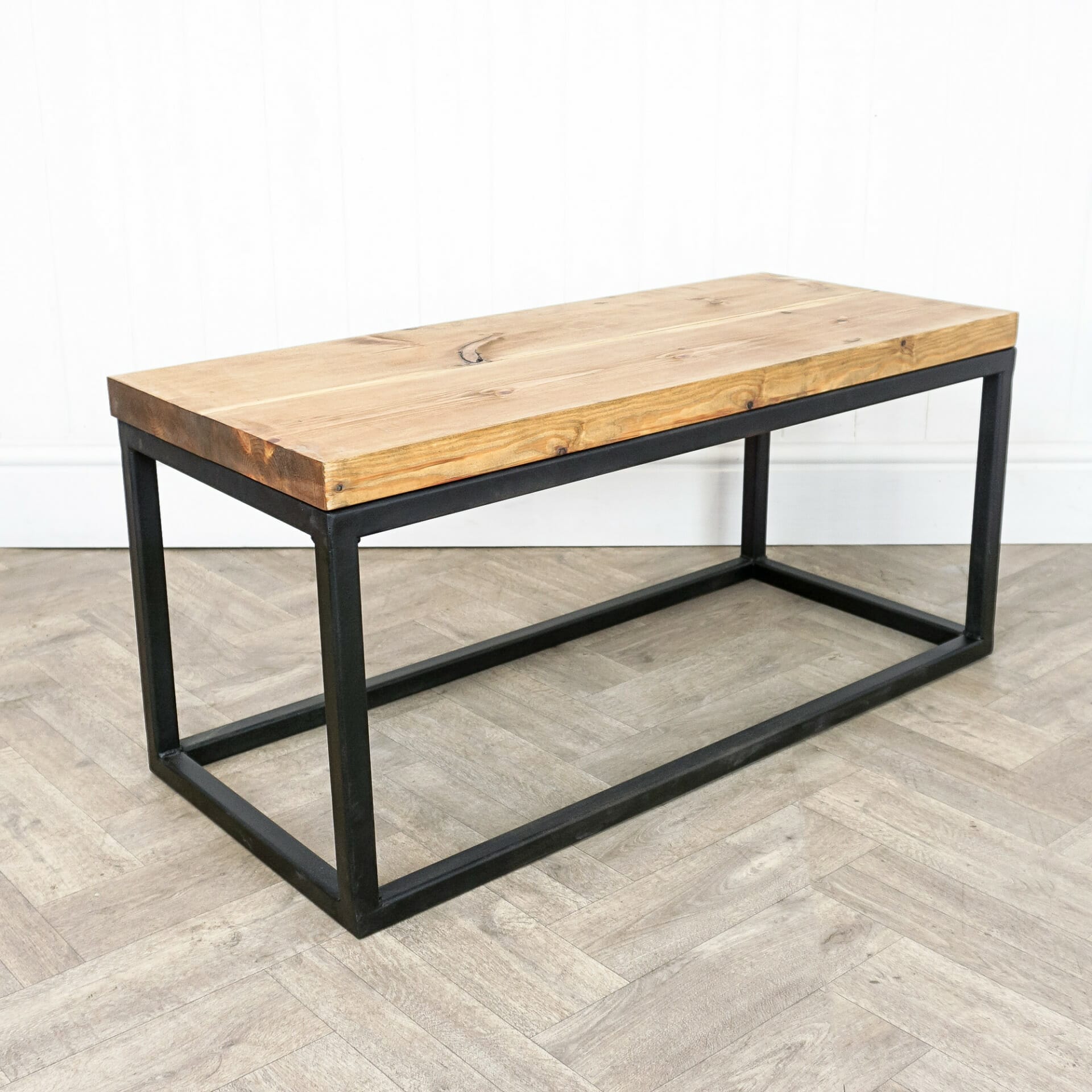 Reclaimed wood and metal deals coffee table