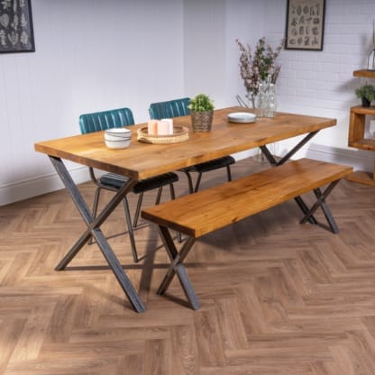 Rustic-Dining-Table-with-X-Legs
