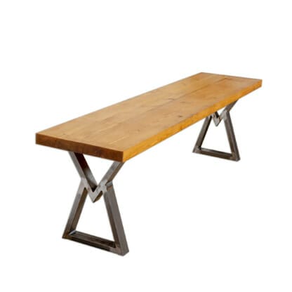 Hourglass-Shape-Industrial-Steel-Bench-WB