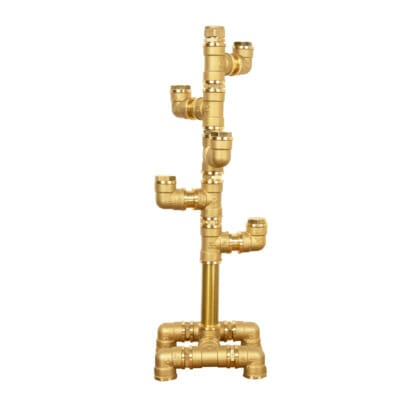 Solid-Brass-Freestanding-Mug-Tree-Industrial-Brass-Pipe-Style-4