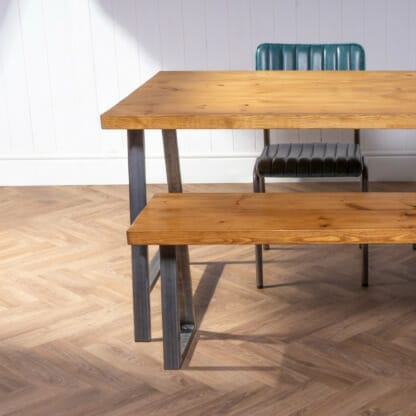 Rustic-Dining-Table-with-A-Frame-Box-Steel-Legs-2