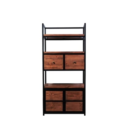 Rustic-Industrial-Style-Bookcase-and-Cabinet-3-Shelf