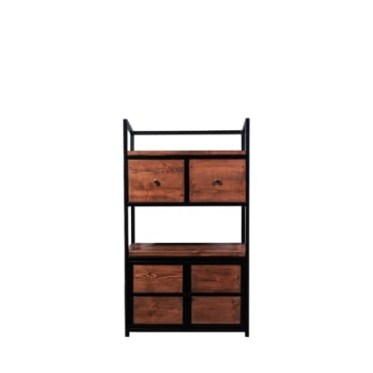 Rustic-Industrial-Style-Bookcase-and-Cabinet-2-Shelf-2