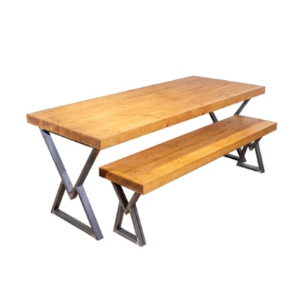 Chunky-Rustic-Dining-Table-with-Hourglass-Leg