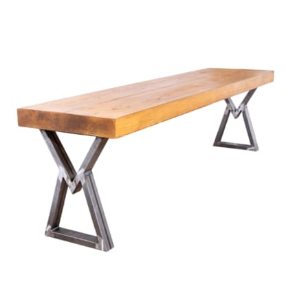Chunky-Rustic-Bench-with-Hourglass-Legs