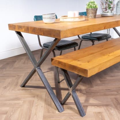 Chunky-Rustic-Dining-Table-with-X-Legs